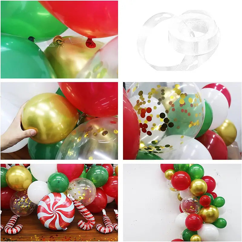 Balloon Kit - Holiday - 102 pcs Christmas Balloons Garland Arch Kit - Red Green Gold Confetti Balloons with Candy Mylar Balloons for Christmas Holiday Candy Theme Baby Shower Birthday Xmas Party Decorations,
