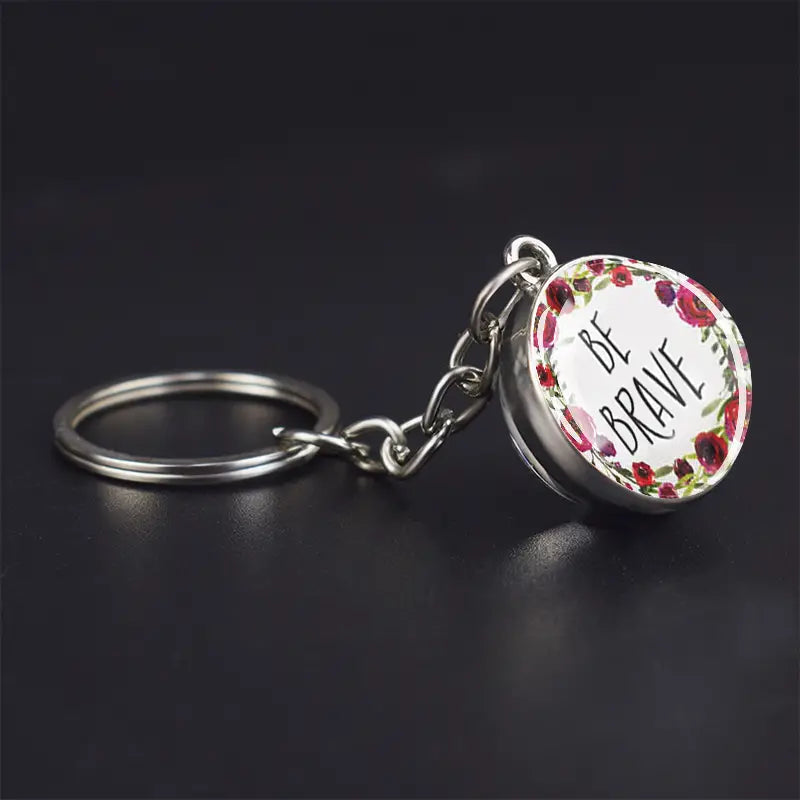 Keychain - Pendant Bible Verse and Flowers