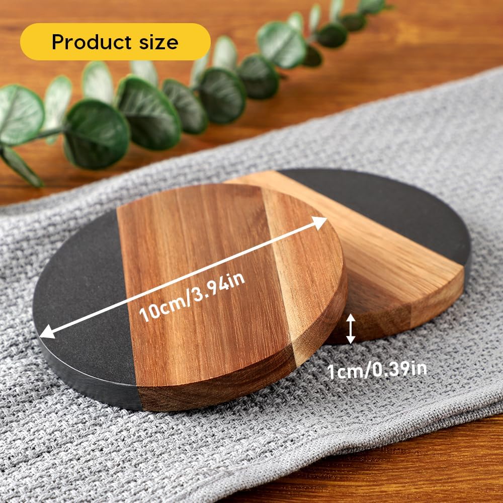 Faux Acacia Wood Coasters