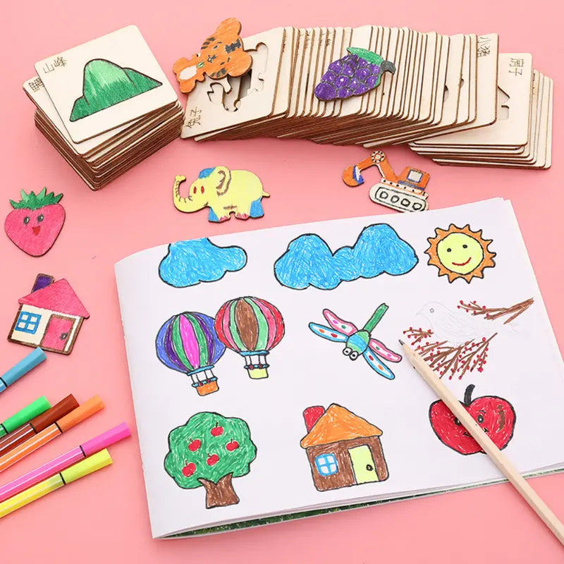 Montessori Kid's 20 pc Drawing Template Pack