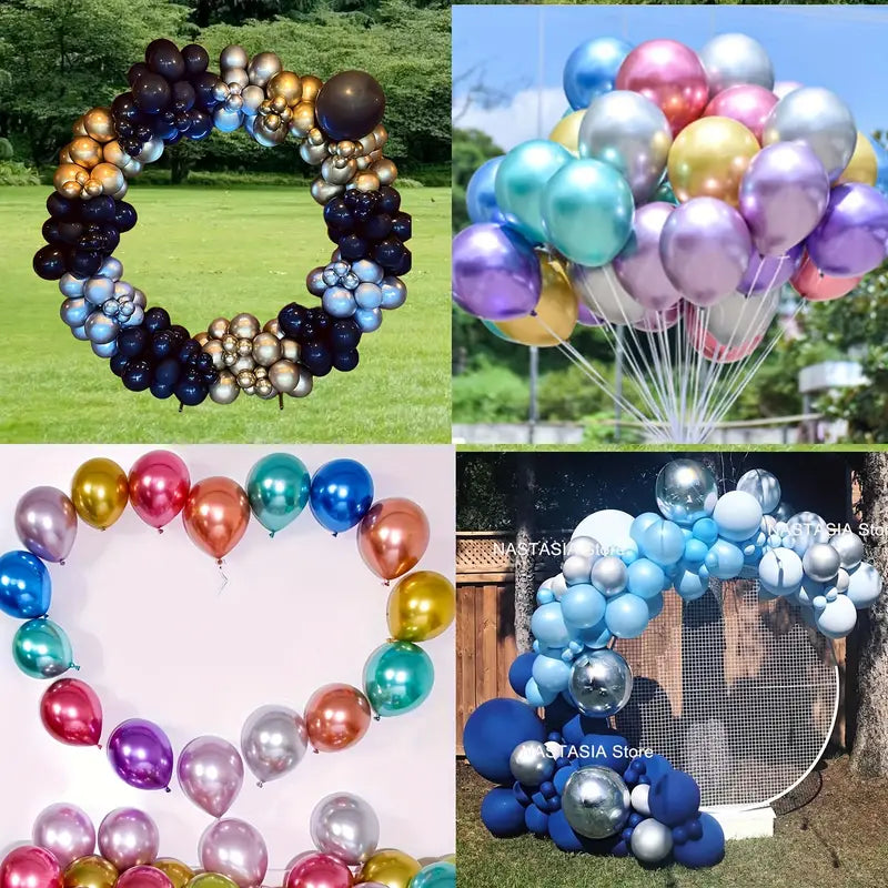 10 Metallic Look Latex Balloons