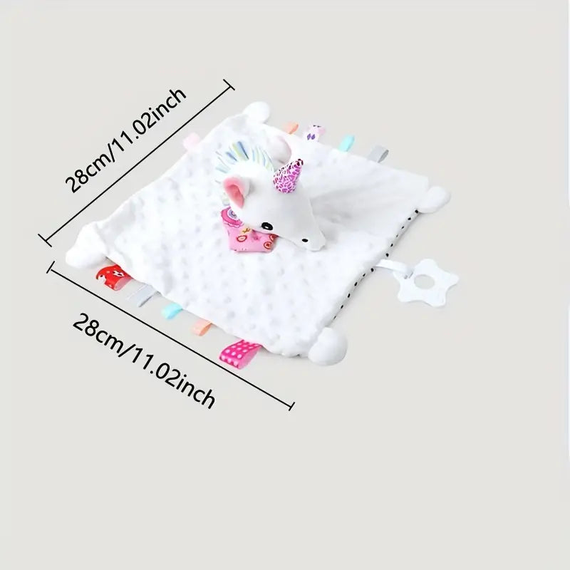 Baby Soothing Toy Blanket with Rattle and Teether