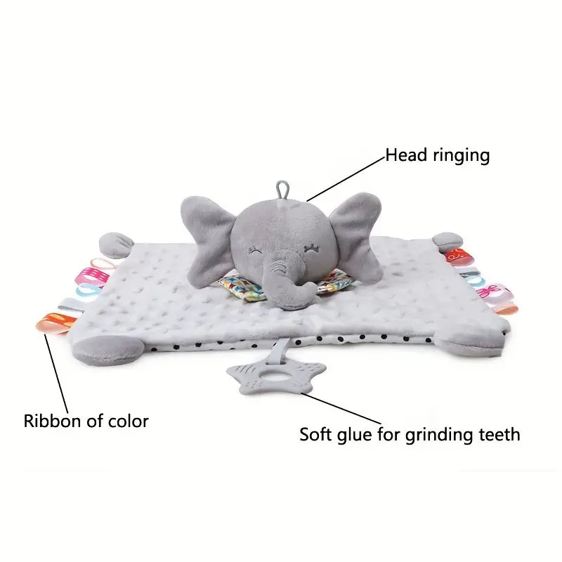 Baby Soothing Toy Blanket with Rattle and Teether