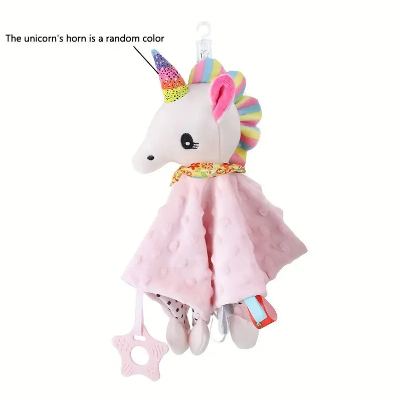 Baby Soothing Toy Blanket with Rattle and Teether