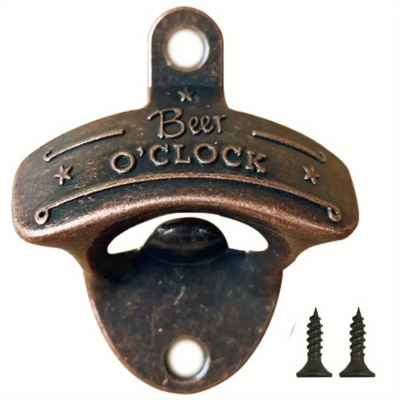 Wall-Mounted Bottle Opener - "Beer O'Clock Somewhere"