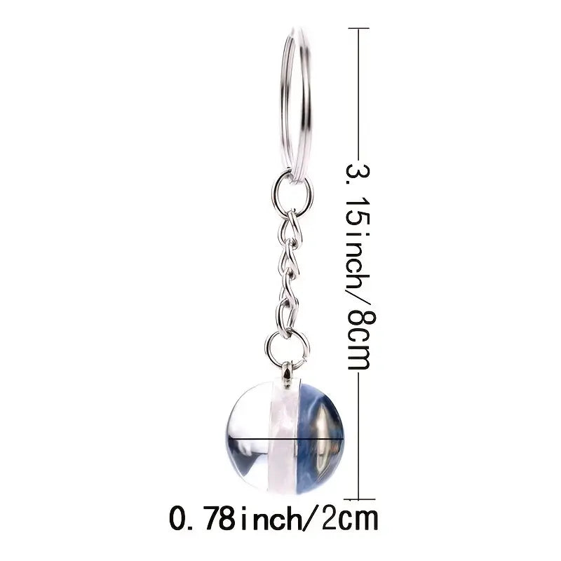 Bubble Keychain Pendant with Flower inside