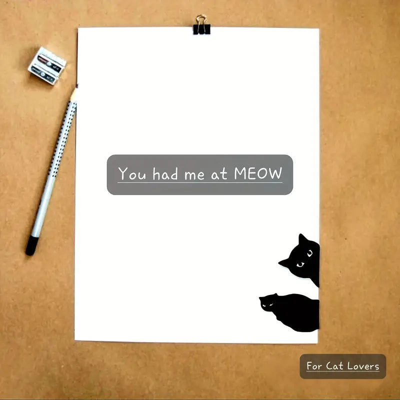 Adorable Magnetic Black Cat Bookmark Set - 6 Pieces