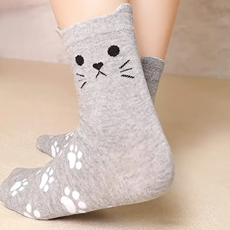 Super Cute Women Cat Socks - 5 Pair -1 Size