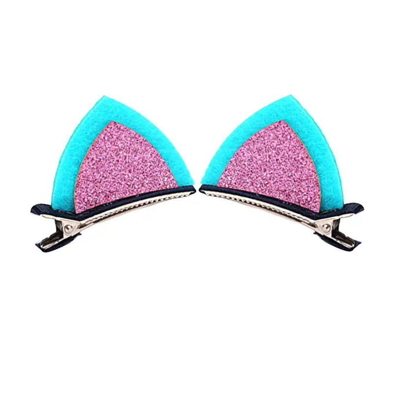 Cute Sparkly Kitten Ears Hair Clips - Barrette
