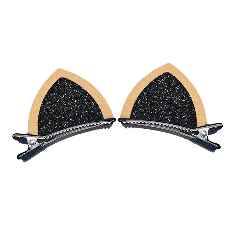 Cute Sparkly Kitten Ears Hair Clips - Barrette