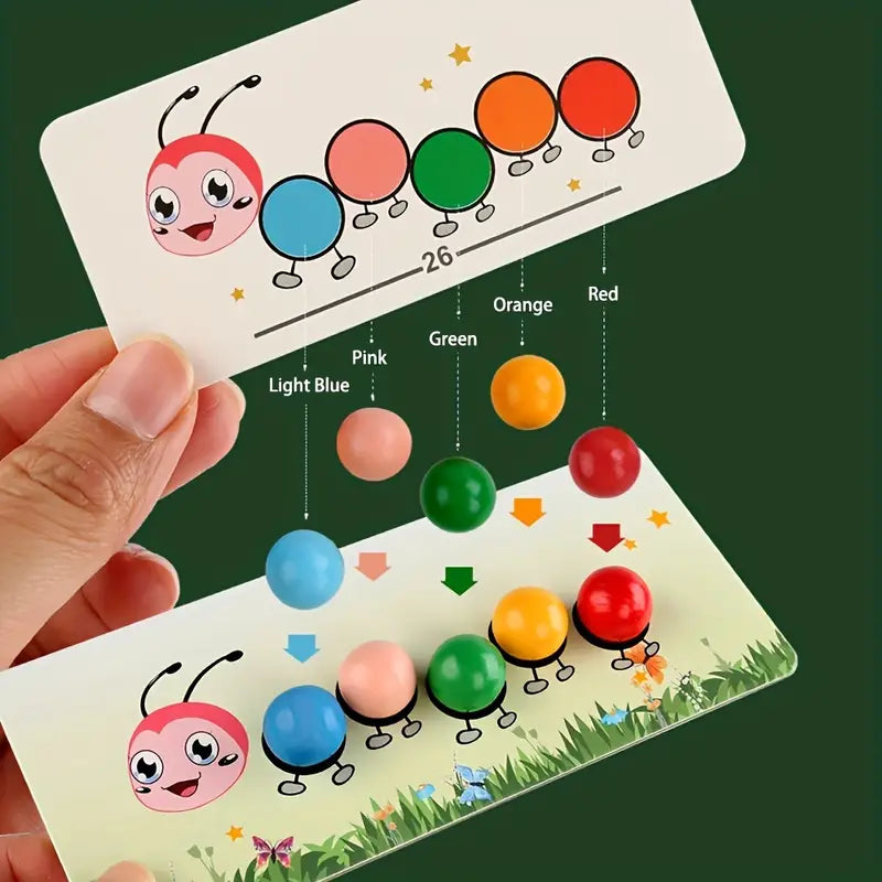 Catertpillar Bead Sorting Matching Game - Educational