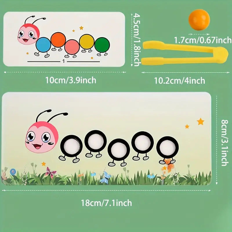 Catertpillar Bead Sorting Matching Game - Educational