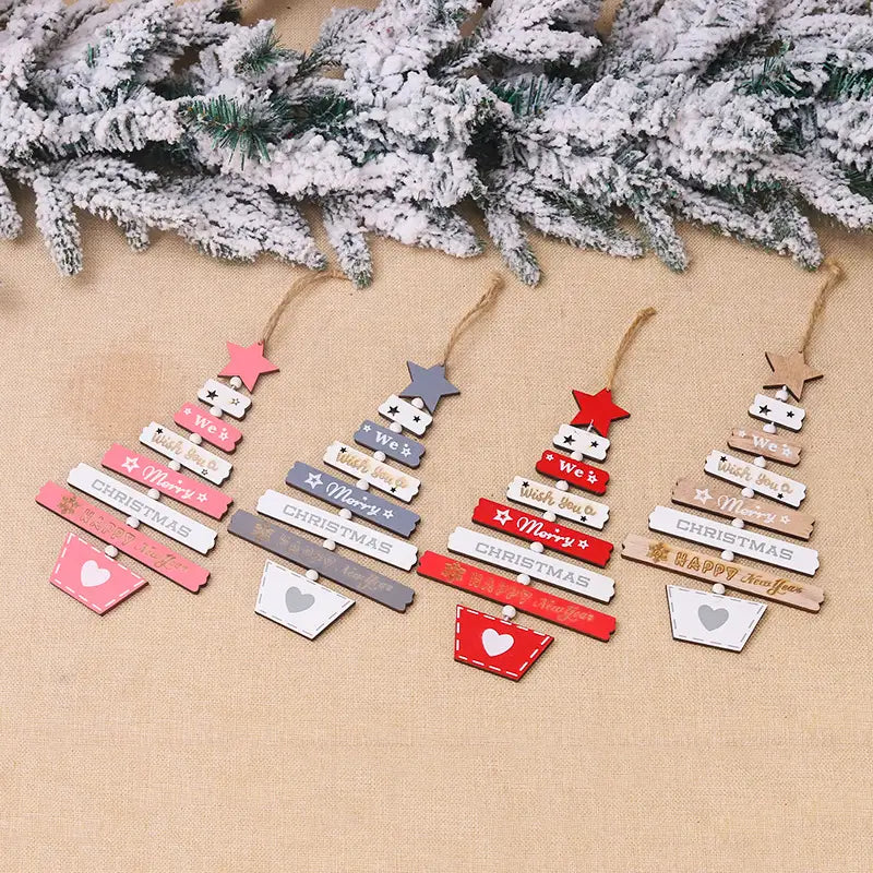 We Wish You a Merry Christmas - Wooden Christmas Tree with Star