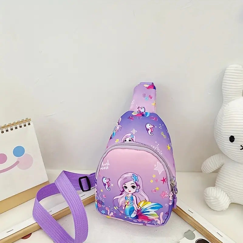Child's Purple Crossbody Bag with Mermaid