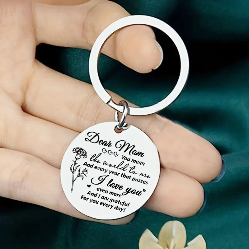 Dear Mom You Mean The World To Me - Keychain