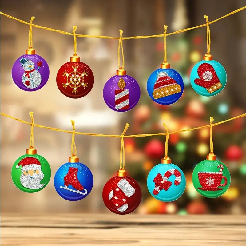 5 Diamond Paint Christmas Tags - Vibrant DIY