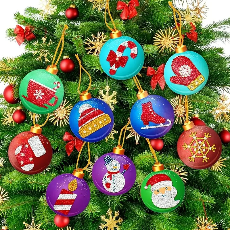 5 Diamond Paint Christmas Tags - Vibrant DIY