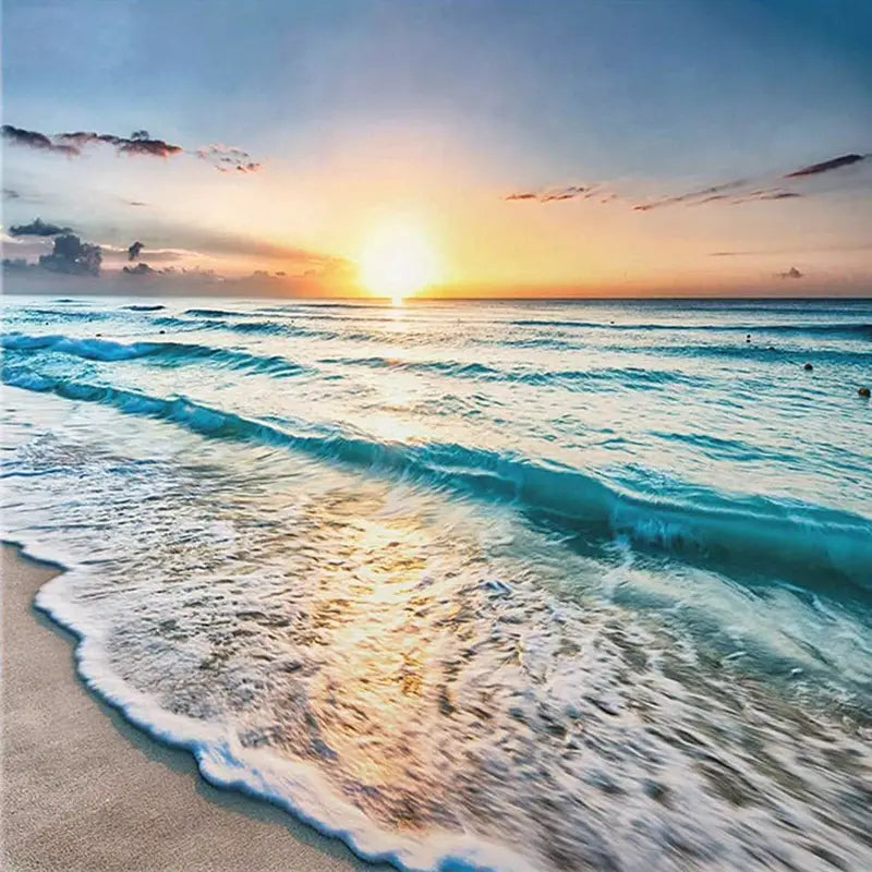 Beach Sunset,- 5D Diamond Painting Kit