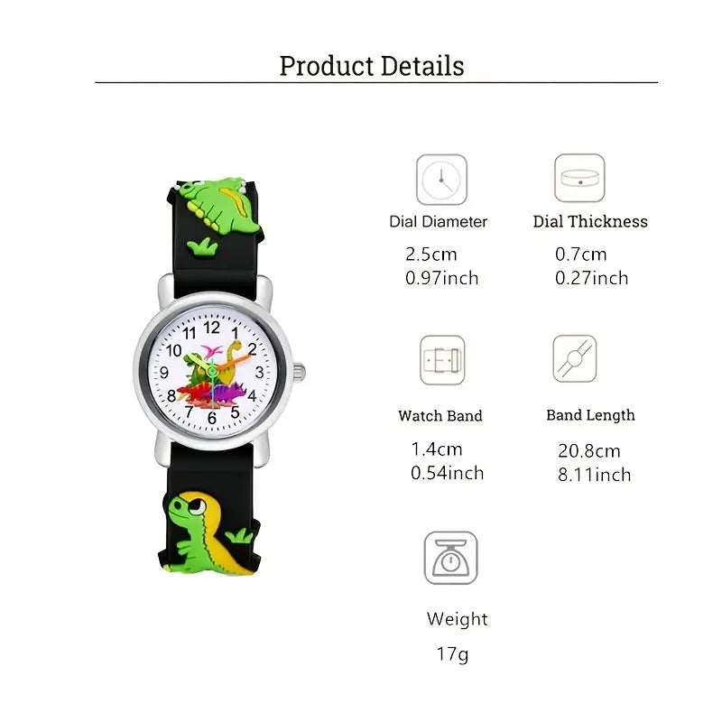 Adorable Dinosaur Watch with Cute 3D Silicone Band