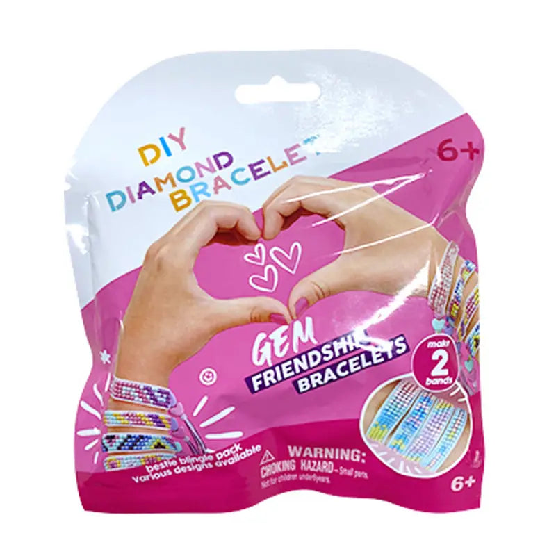 5D Diamond Paint DIY Arts & Crafts Bracelet Kit for Kids - Makes 2 Bracelets.