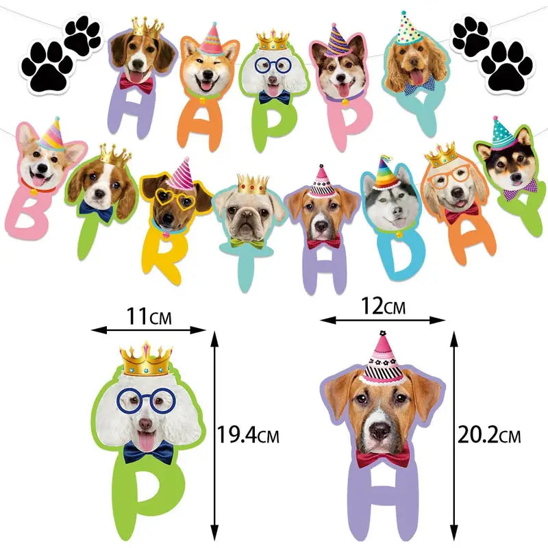 Dog Theme Birthday Banner