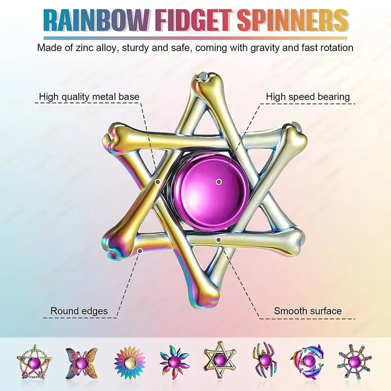 Rainbow Metal Colorful Fidget Hand Spinner