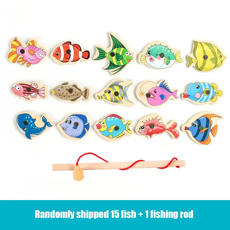 Child Fishing Pole and 14 Magnetic Fish