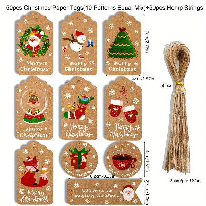 Old Fashion Christmas Gift Tags - with Twine.