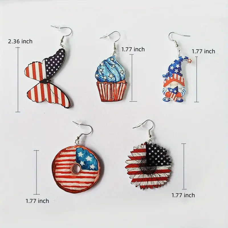 Earrings - Patriotic Gnome