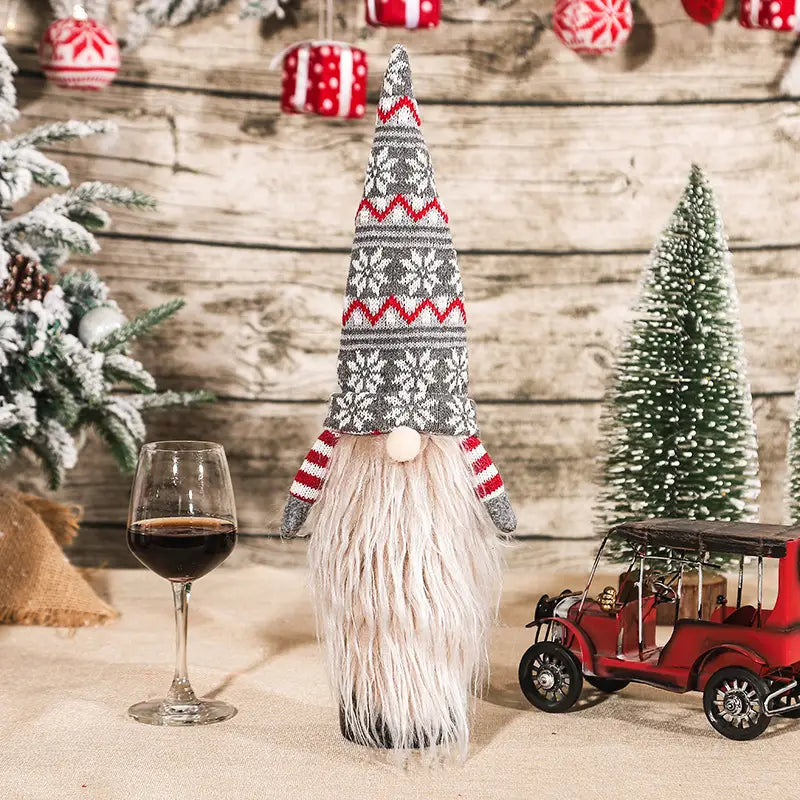 Wine Bottle Cover - Christmas Gnome