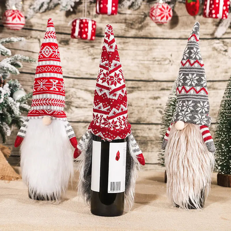 Wine Bottle Cover - Christmas Gnome