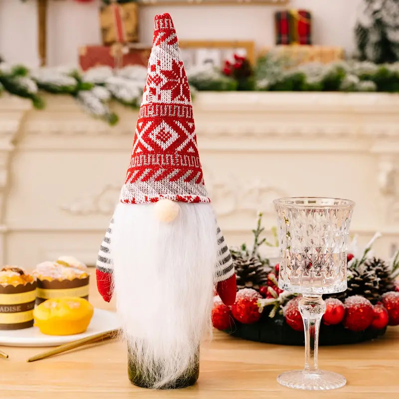 Wine Bottle Cover - Christmas Gnome