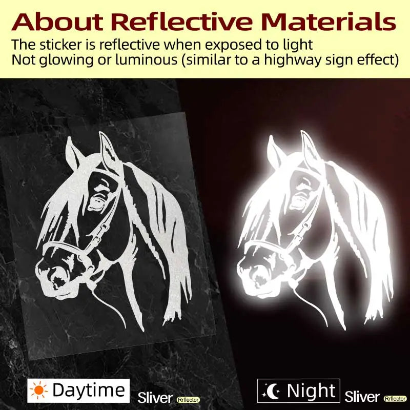 Reflective Horse Car Decal- Golden Color - Extra Large
