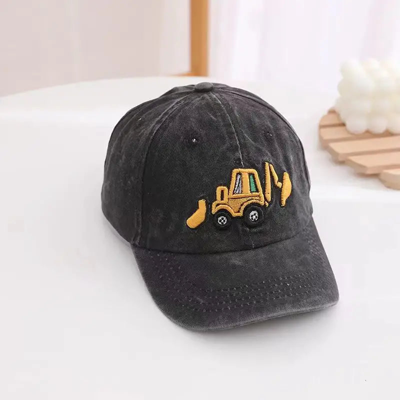 Child's Excavator Embroidered Baseball Cap