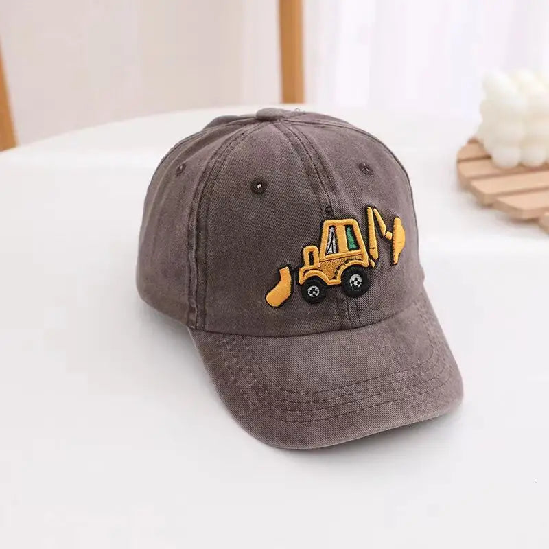 Child's Excavator Embroidered Baseball Cap