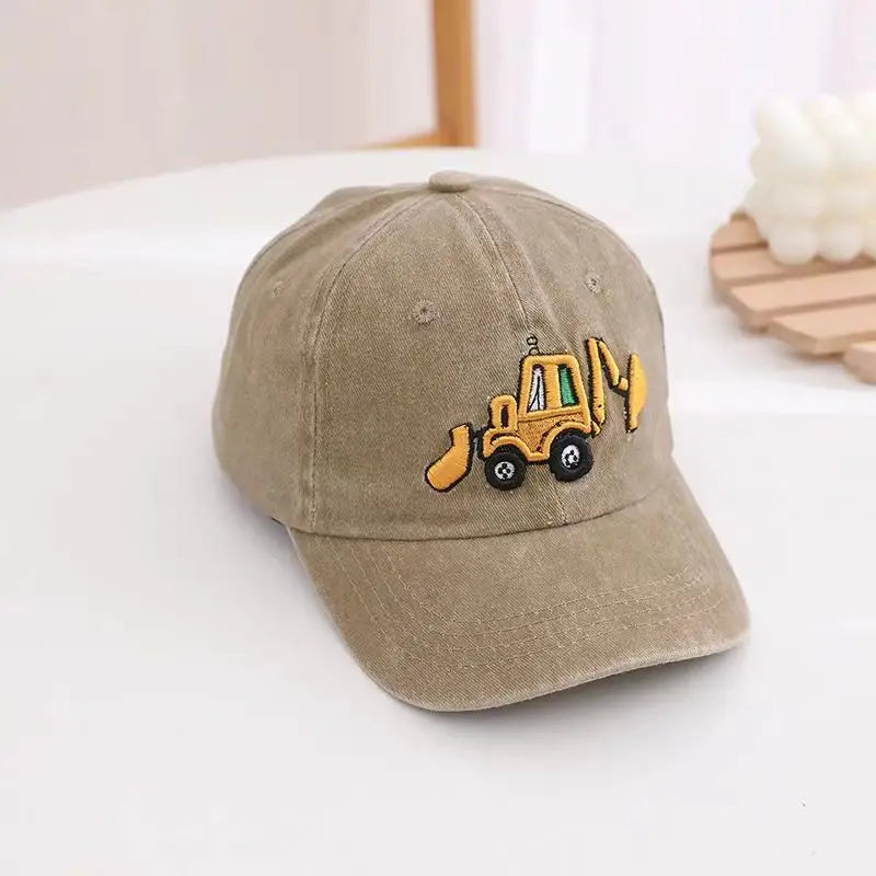 Child's Excavator Embroidered Baseball Cap