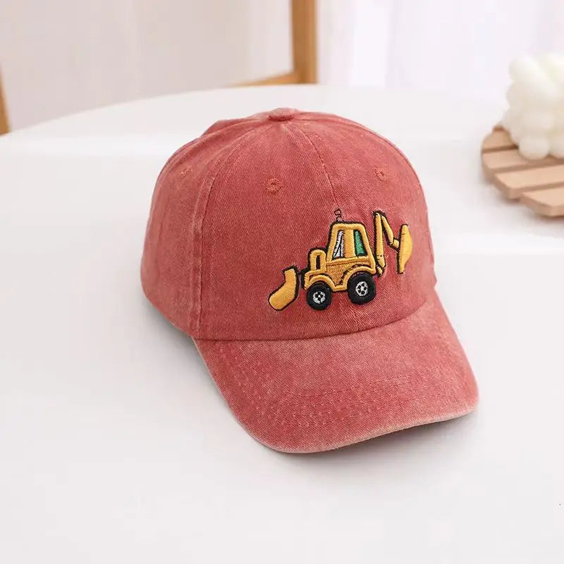 Child's Excavator Embroidered Baseball Cap