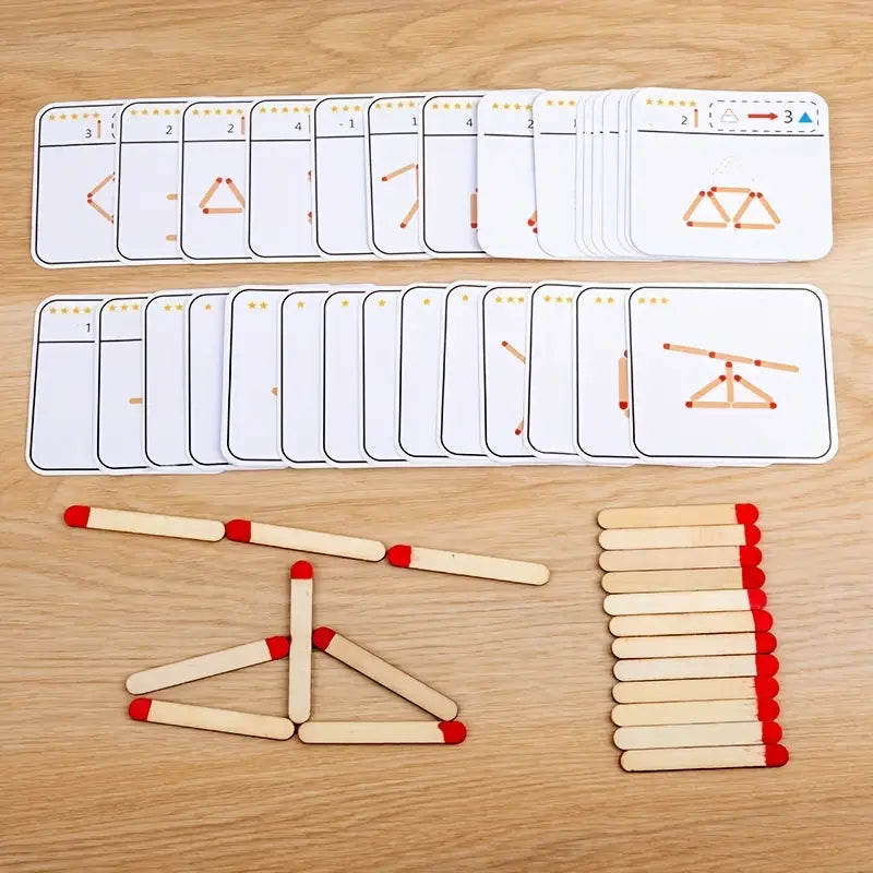 Montessori Type Wooden Math & Logic Puzzle Game - Educational Toys For Kids To Develop Thinking & Matching Skills