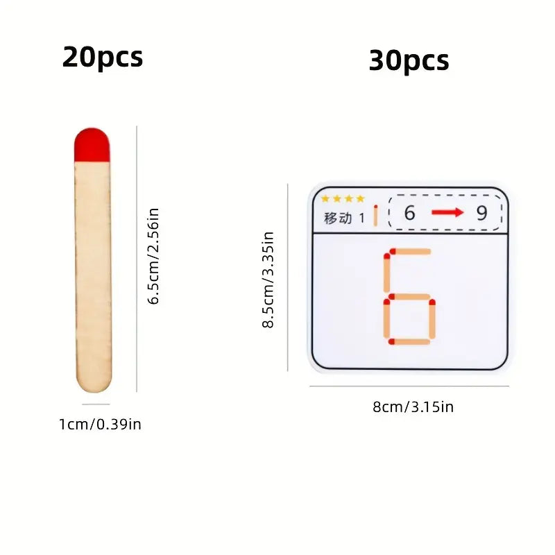Montessori Type Wooden Math & Logic Puzzle Game - Educational Toys For Kids To Develop Thinking & Matching Skills