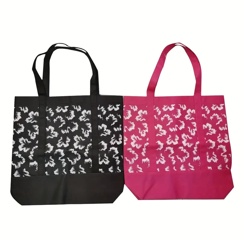 Large Capacity Non-Woven Bag With Printed Flowers