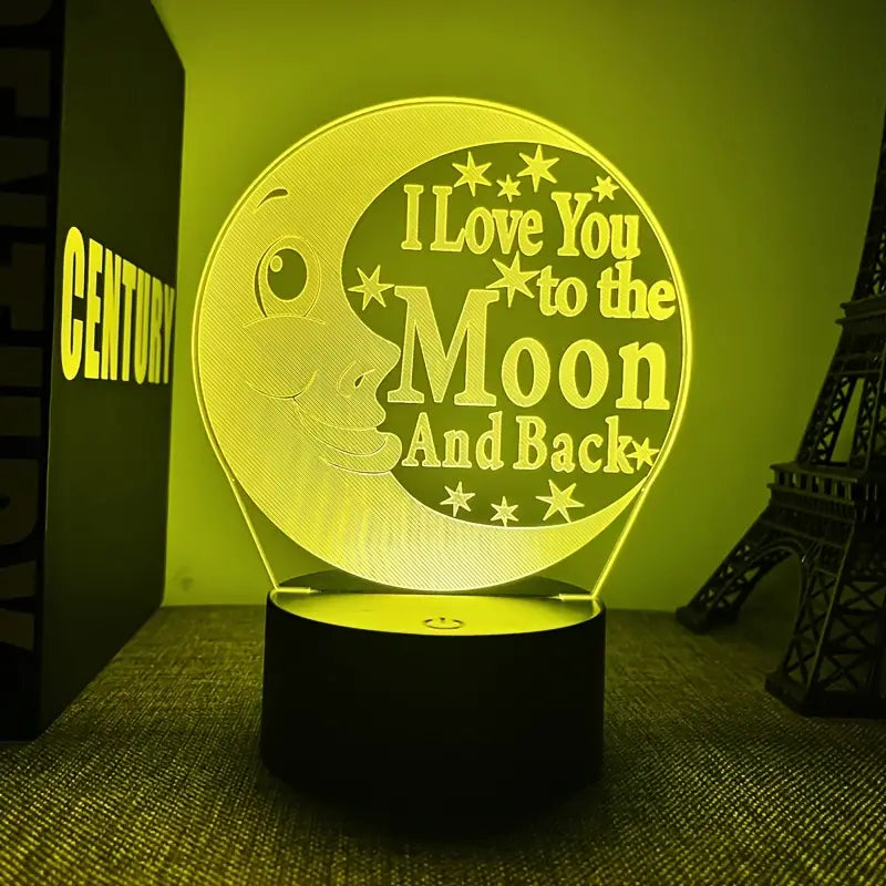 3D Night Light - Good Night Moon- Black Base USB Lamp