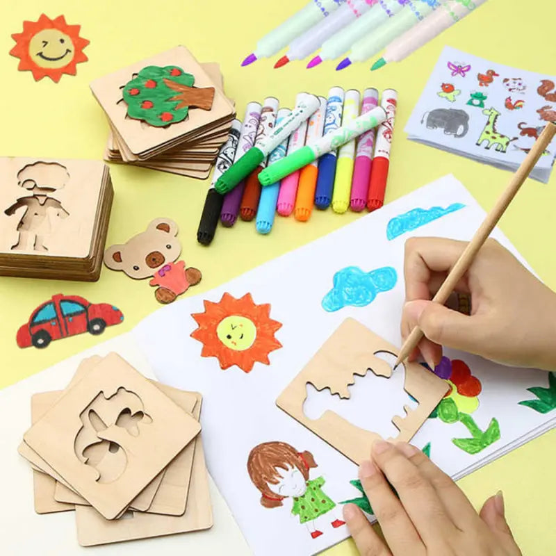Montessori Kid's 20 pc Drawing Template Pack