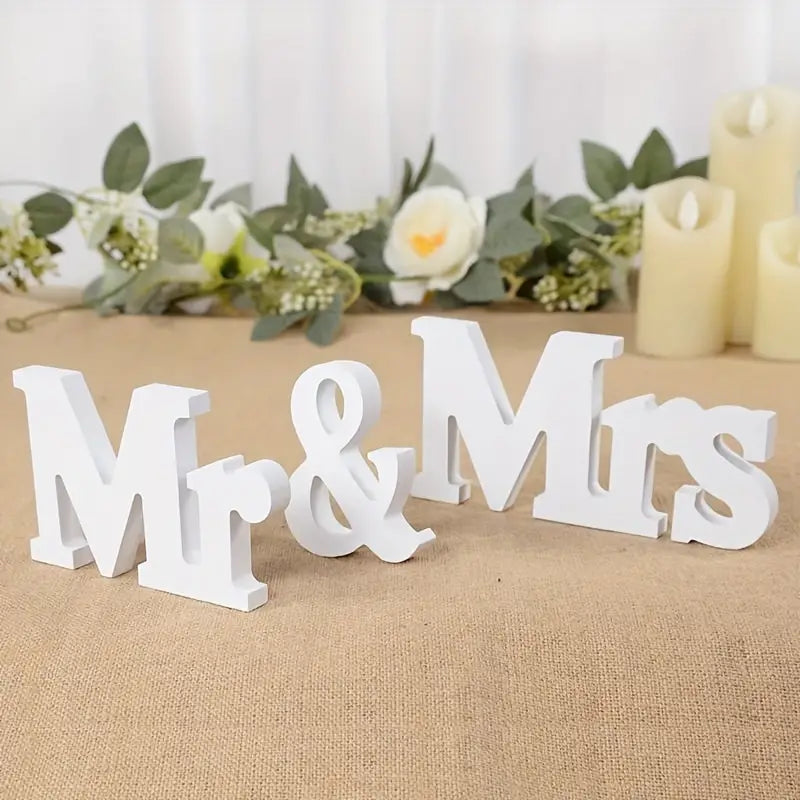 Mr. and Mrs. Wooden Deco for Home or Wedding Reception