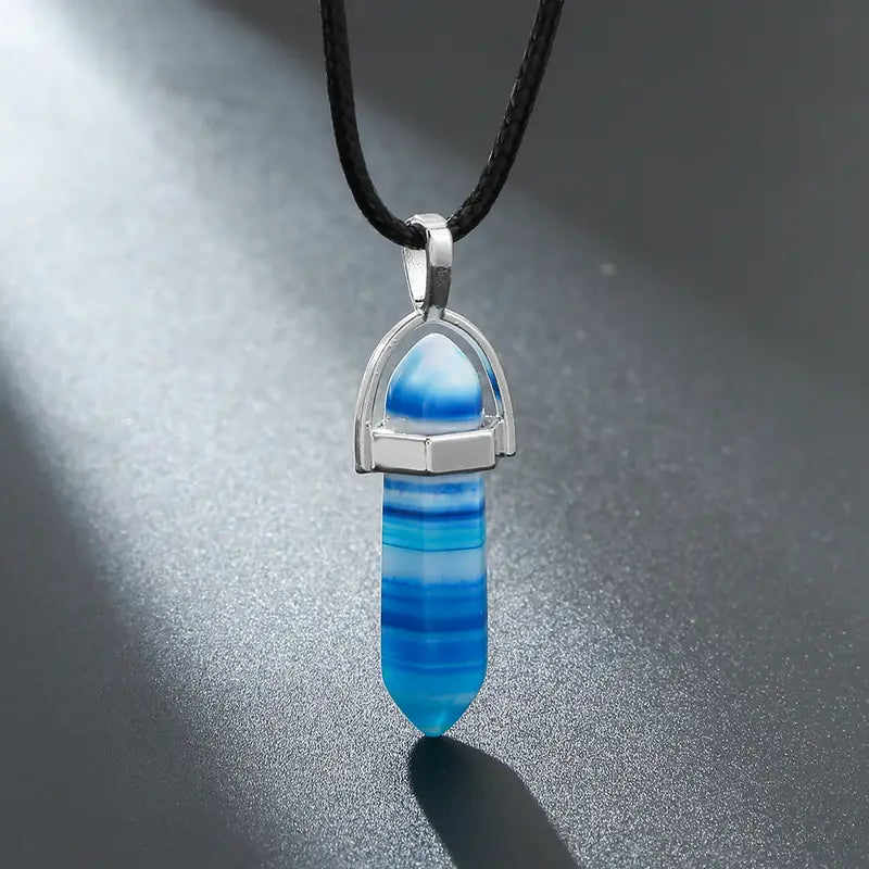 Natural Stone Energy Round Collar Necklace