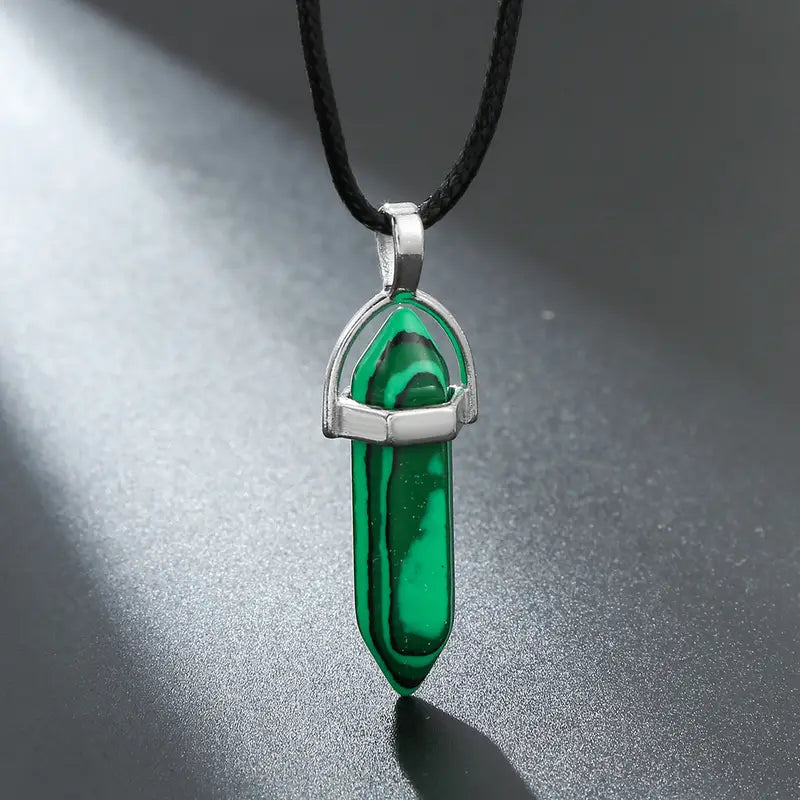 Natural Stone Energy Round Collar Necklace