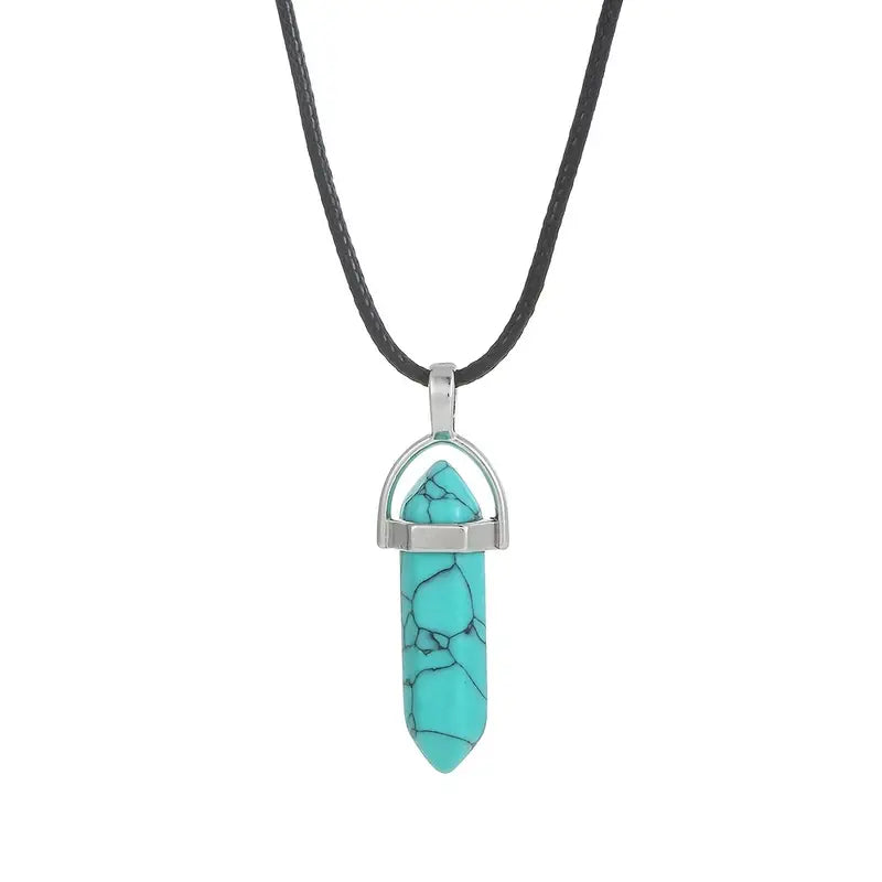Natural Stone Energy Round Collar Necklace