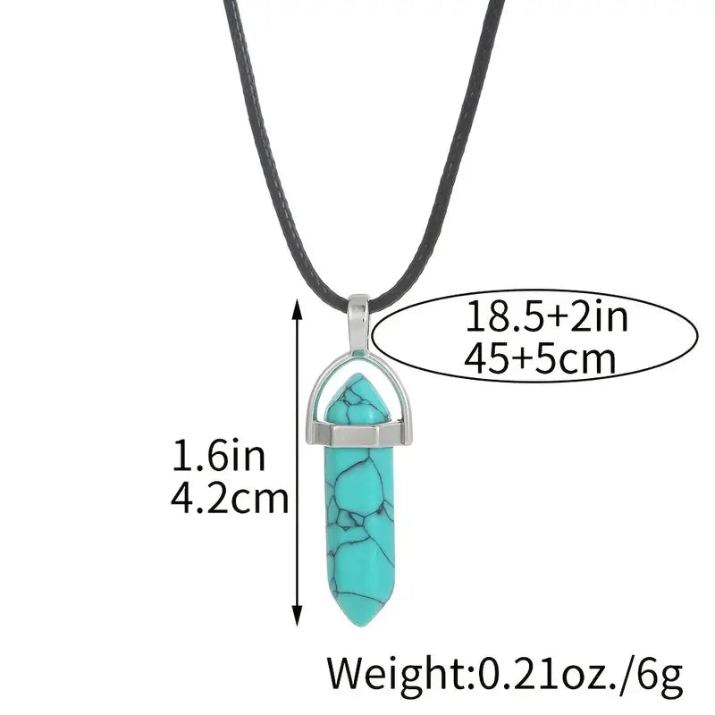 Natural Stone Energy Round Collar Necklace