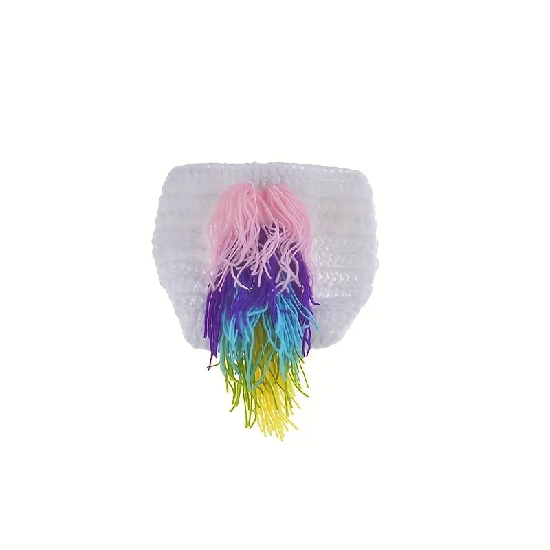 Handmade Newborn Cute Unicorn Knit Hat & Bottoms for Photo Shoot