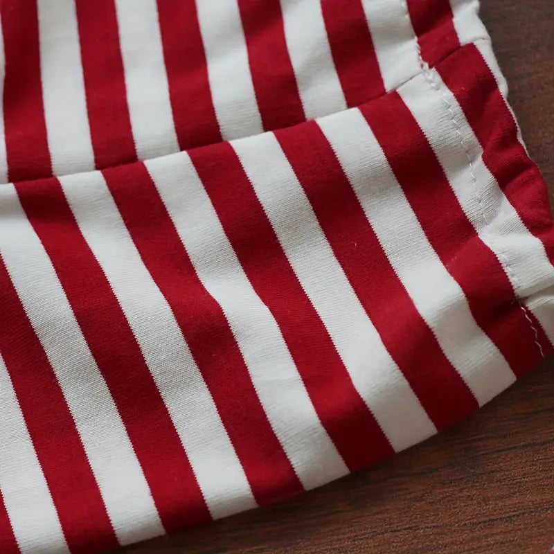Newborn Christmas Red and White Pant and Sleep Cap