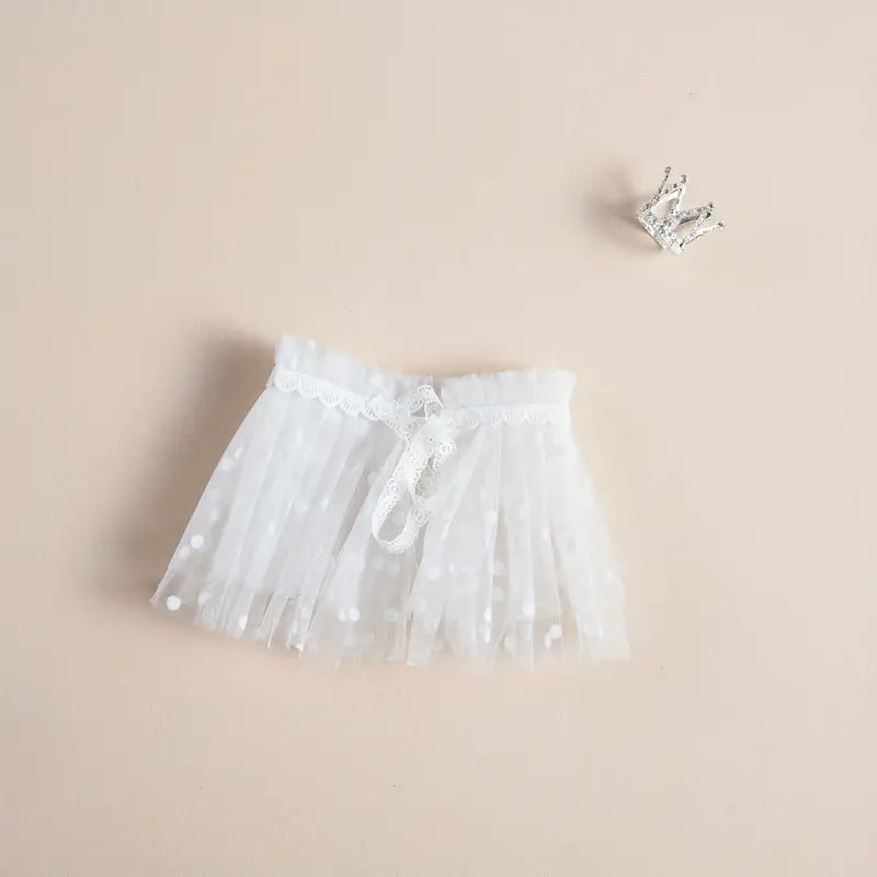 Newborn Crown and White Lace Skirt - Photo Prop